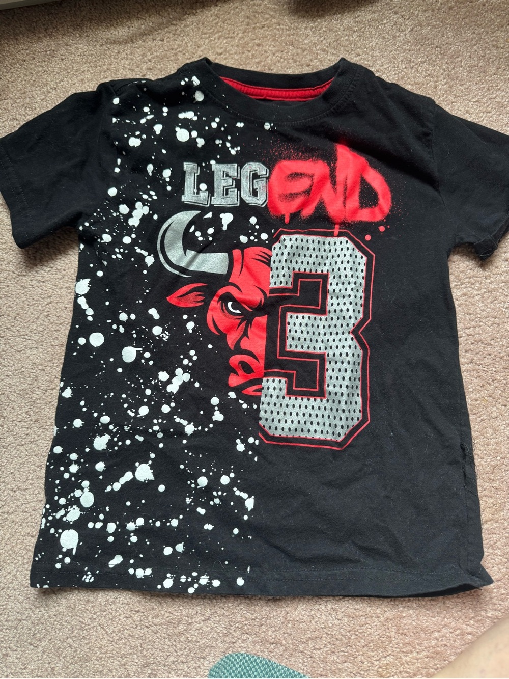Boys Black and Red "Legend 3" Graphic Short Sleeve Tee